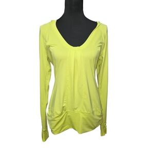 Zella Vibrant Yellow Long Sleeve Hooded Top Size S